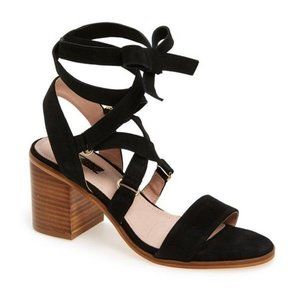 Topshop lace up heels suade